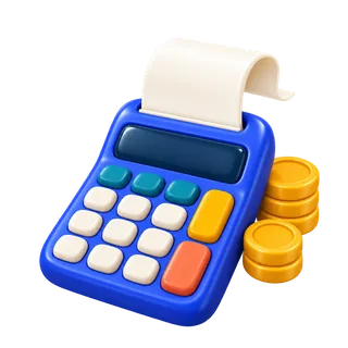 Calculator with coins